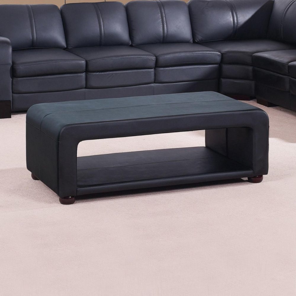 Modern Black Pu Leather Coffee Table With Storage Coffee Tables