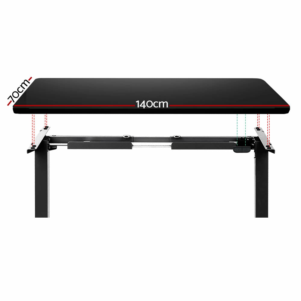 Motorised Adjustable Standing Desk 140Cm Black Furniture