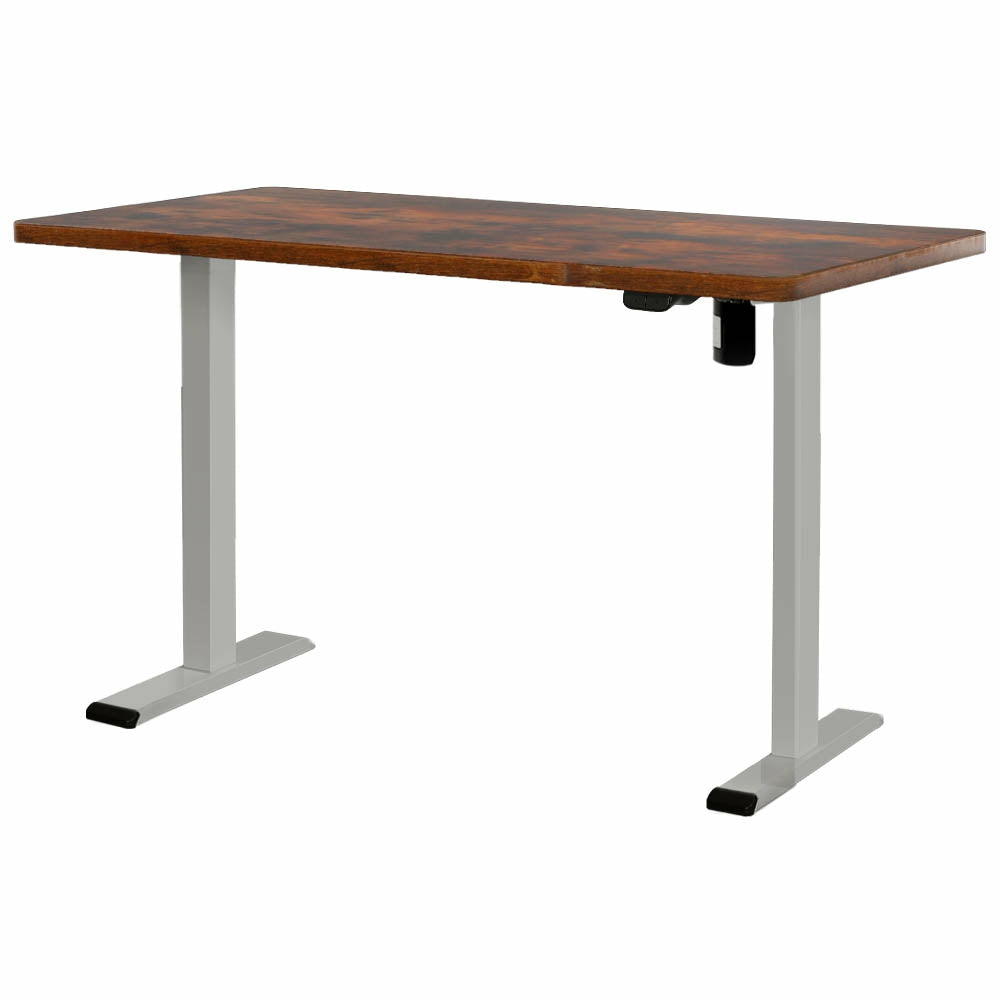 Motorised Adjustable Standing Desk 140Cm Rustic Brown Furniture