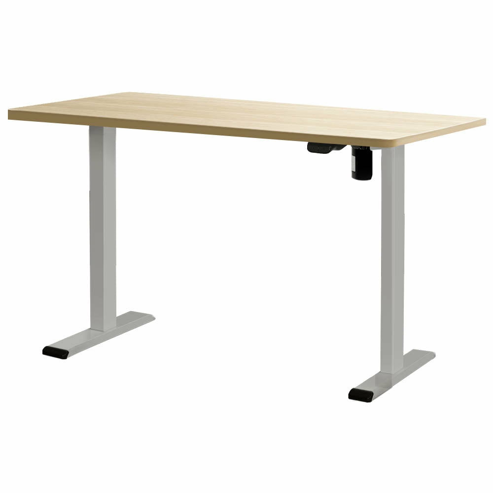 Motorised Adjustable Standing Desk 140Cm White Oak Furniture