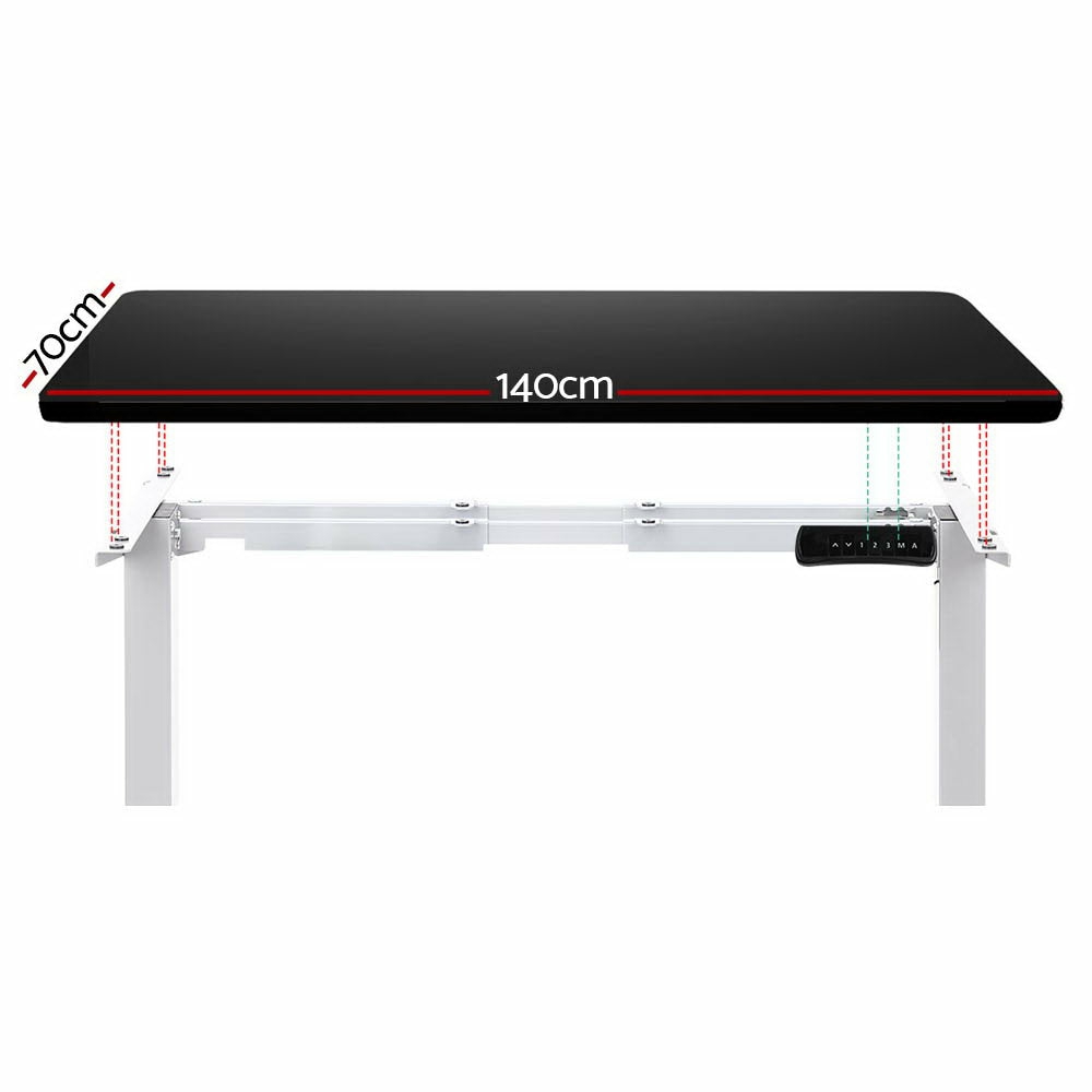 Motorised Dual Motor Standing Desk 140Cm Black Furniture