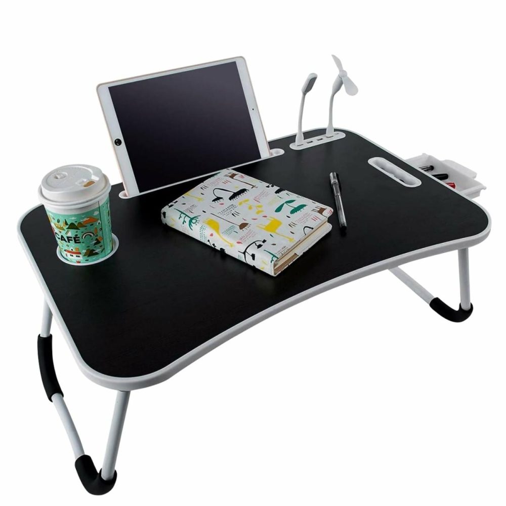 Multifunctional Bed Tray Laptop Desk With Usb Ports & Drawer Furniture