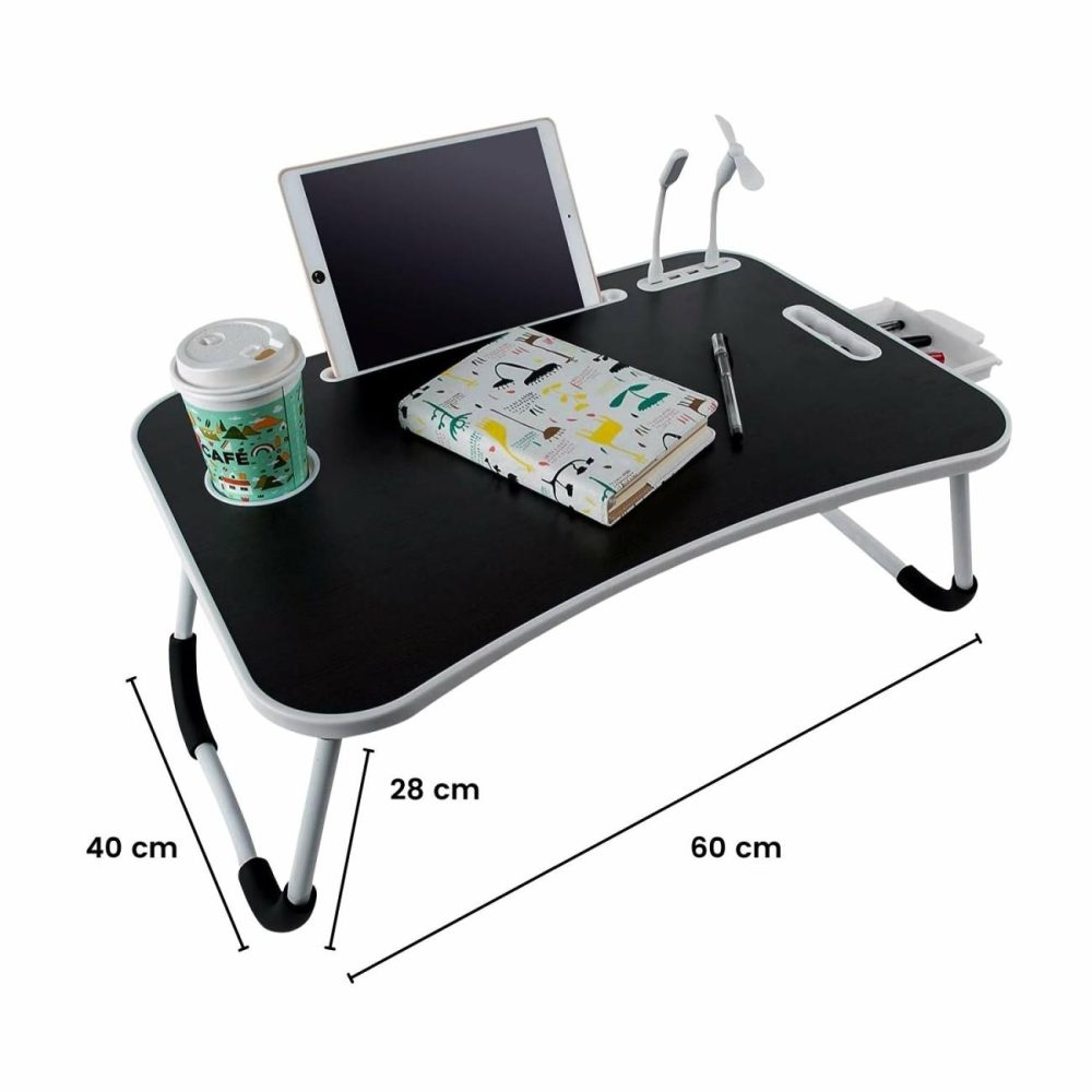 Multifunctional Bed Tray Laptop Desk With Usb Ports & Drawer Furniture