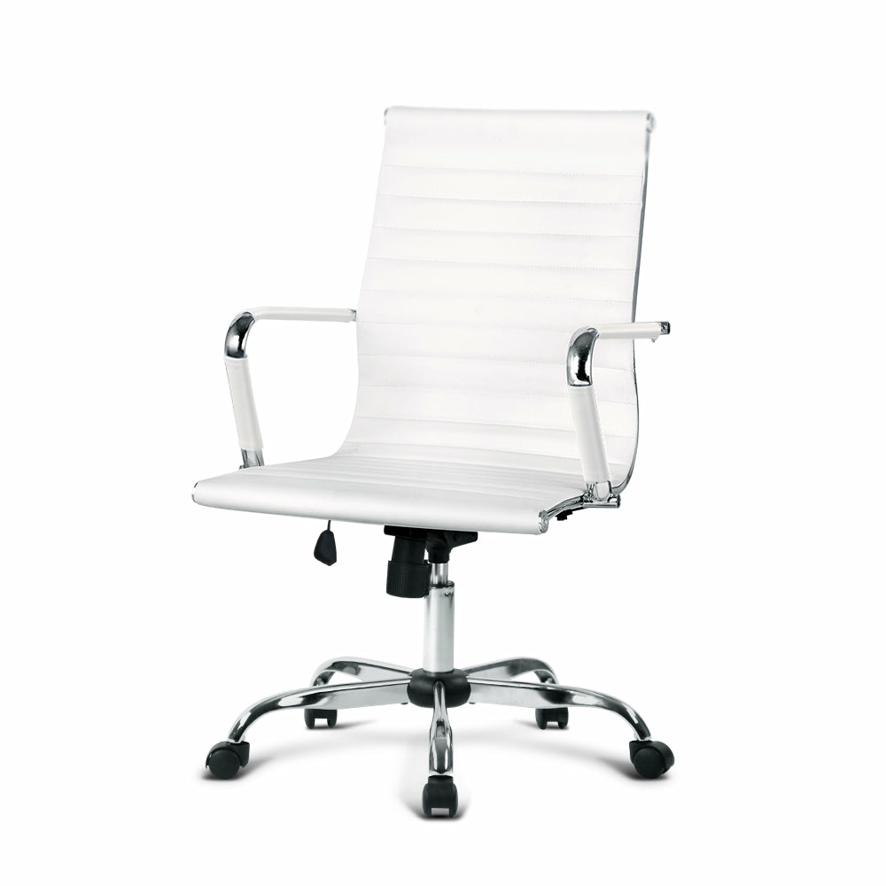 Pu Leather Mid Back Swivel Office Chair Furniture