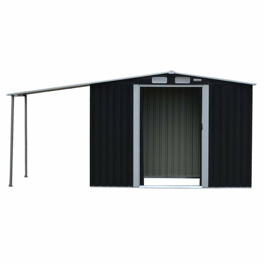 Quick Assembly Zinc Steel Garden Shed 4X8Ft With Ventilation Garden Sheds