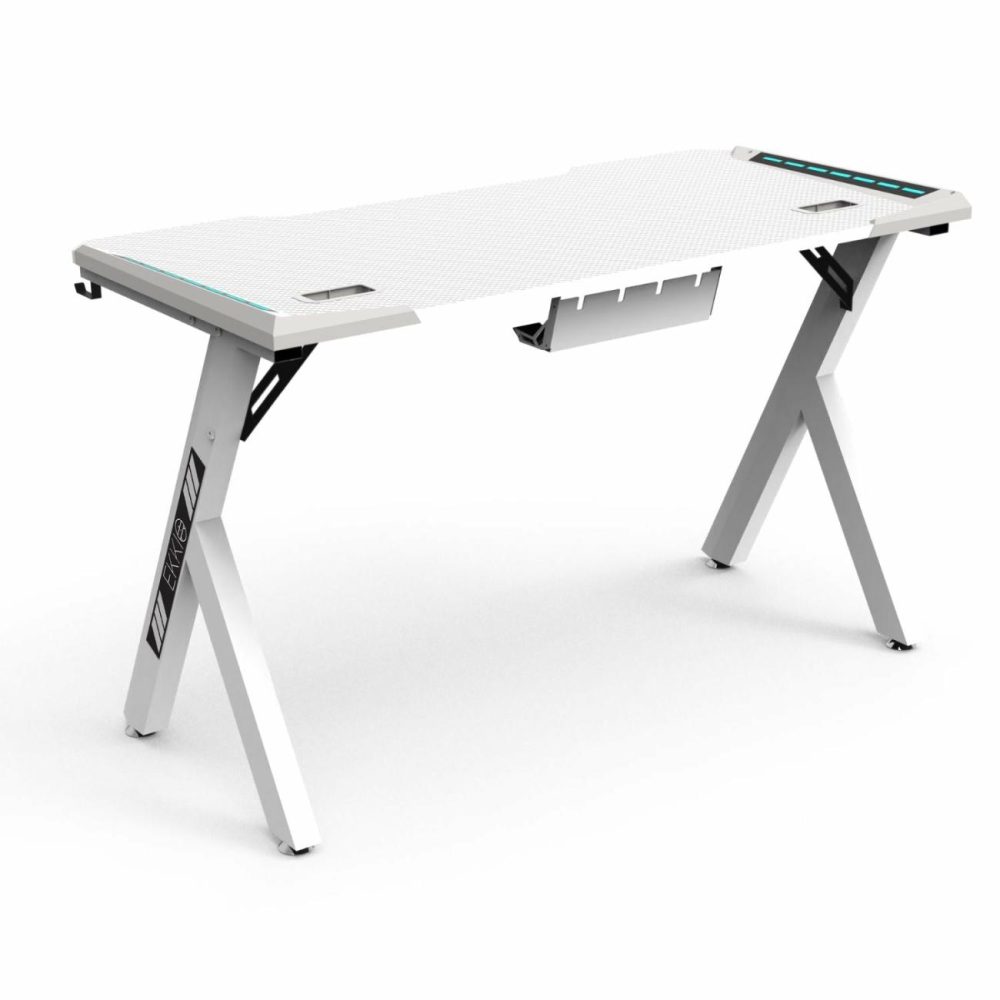 Rgb Ergonomic Gaming Desk With Carbon Fiber Surface 140Cm Furniture