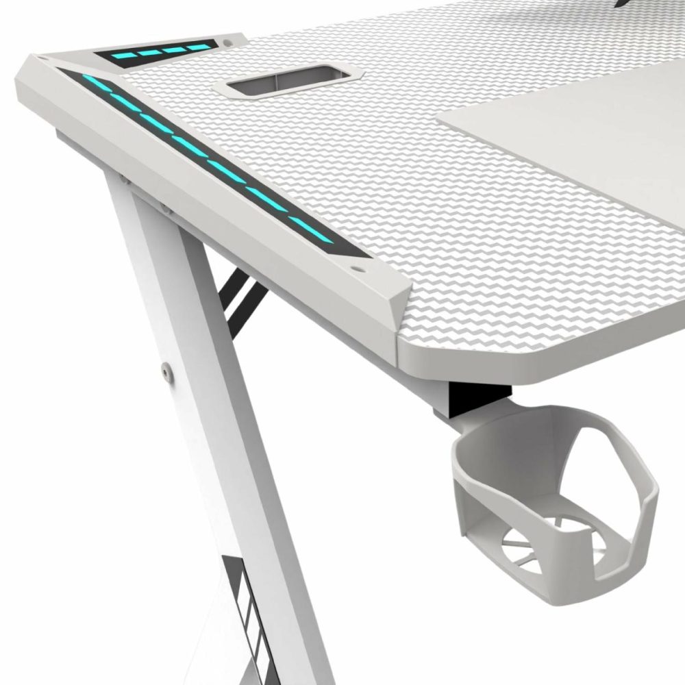 Rgb Ergonomic Gaming Desk With Carbon Fiber Surface 140Cm Furniture