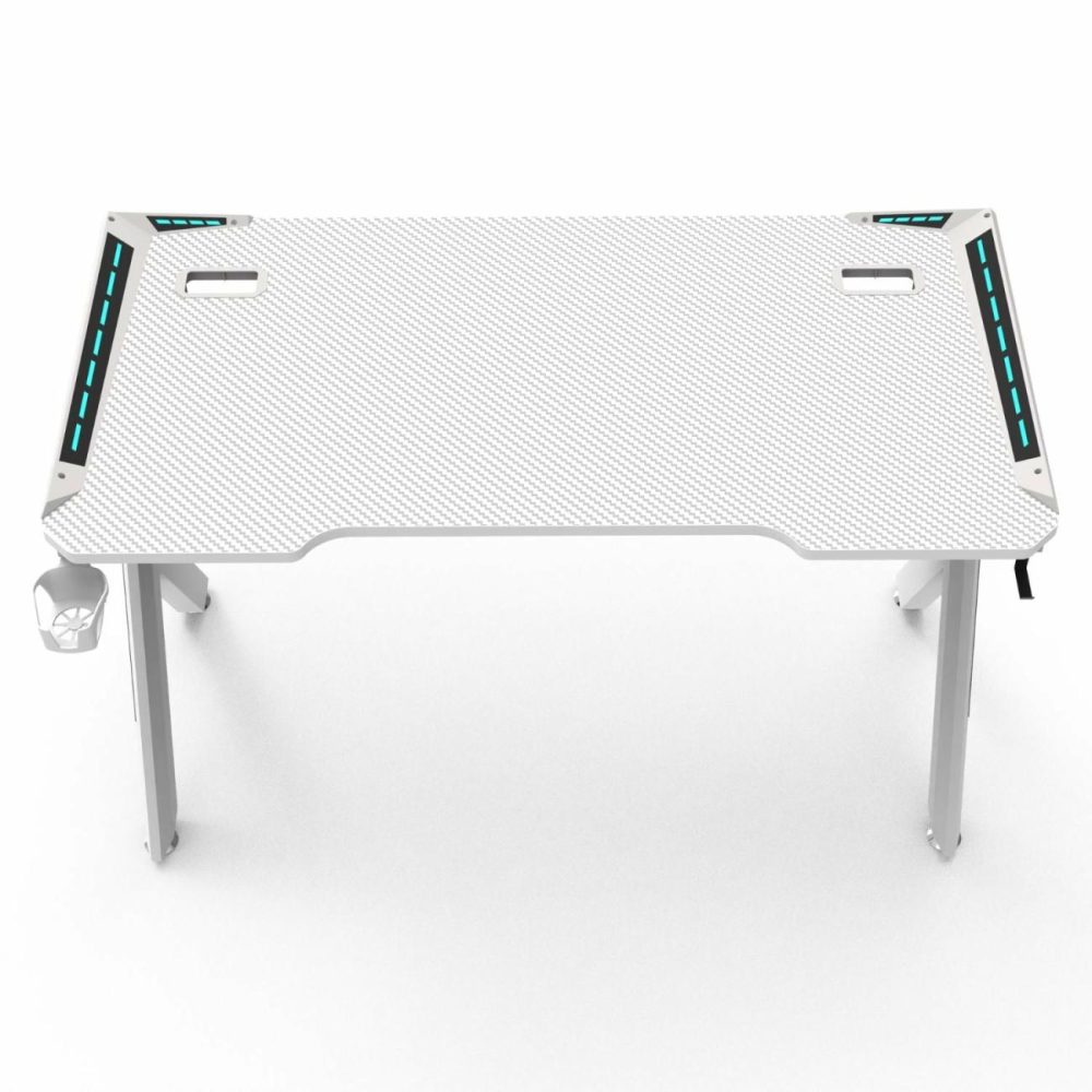 Rgb Ergonomic Gaming Desk With Carbon Fiber Surface 140Cm Furniture