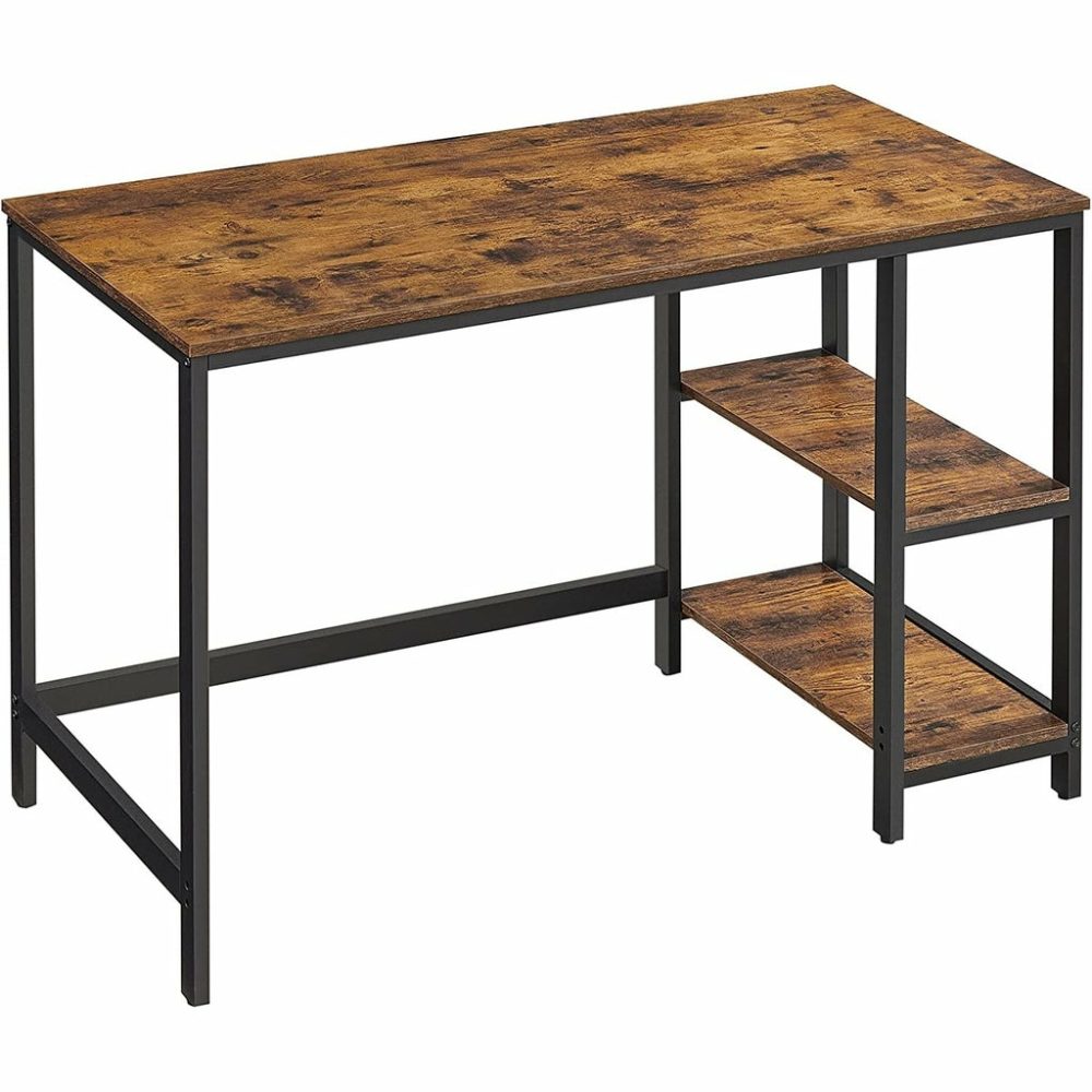 Rustic Brown Computer Desk W/ Shelves Computer Desks