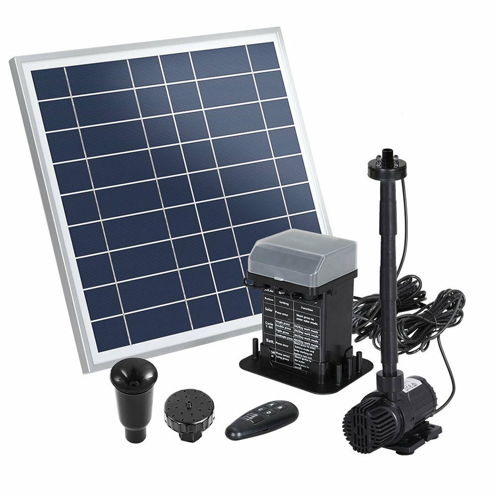 Solar Pond Pump With Led Lights & Battery Backup Garden Accessories