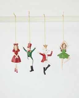 Stories Ornaments Green/Red Set Of 4 10.5Cm Garden Accessories