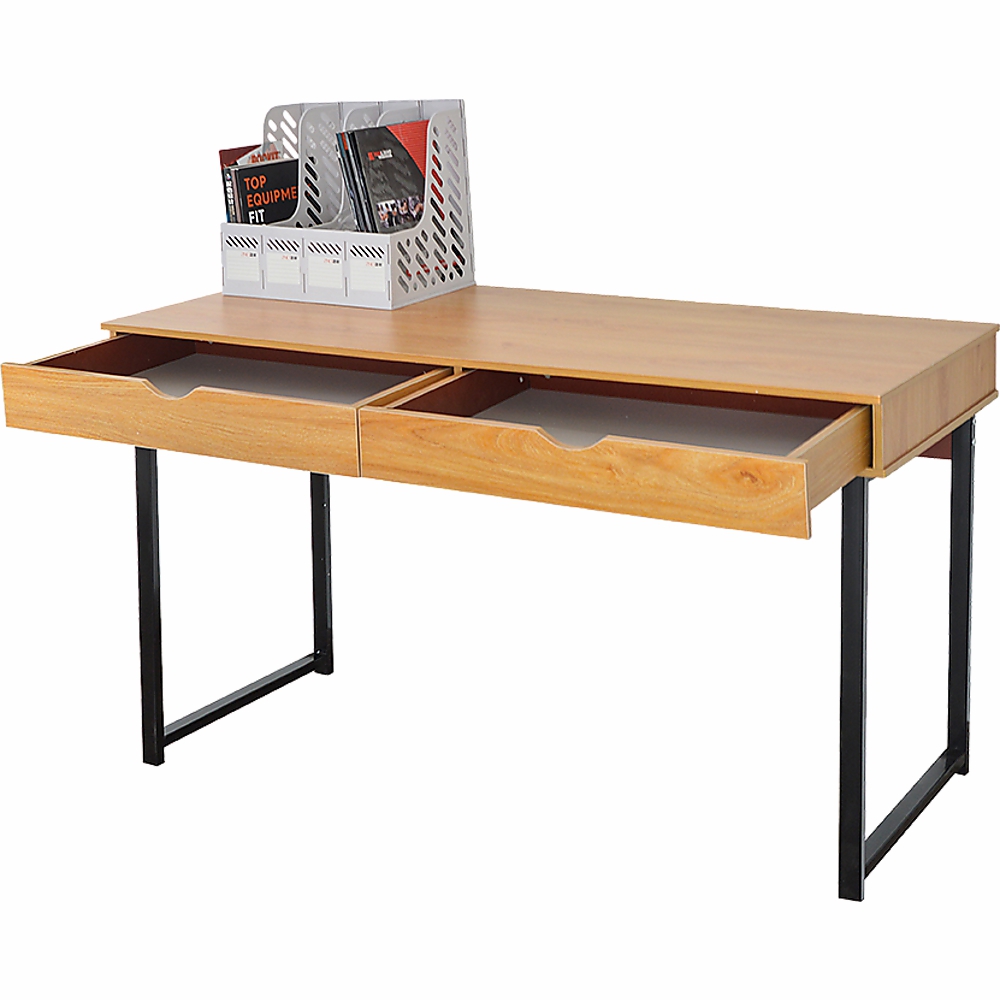 Sturdy Maple Wood Computer Desk W/ Drawers For Home Office Computer Desks