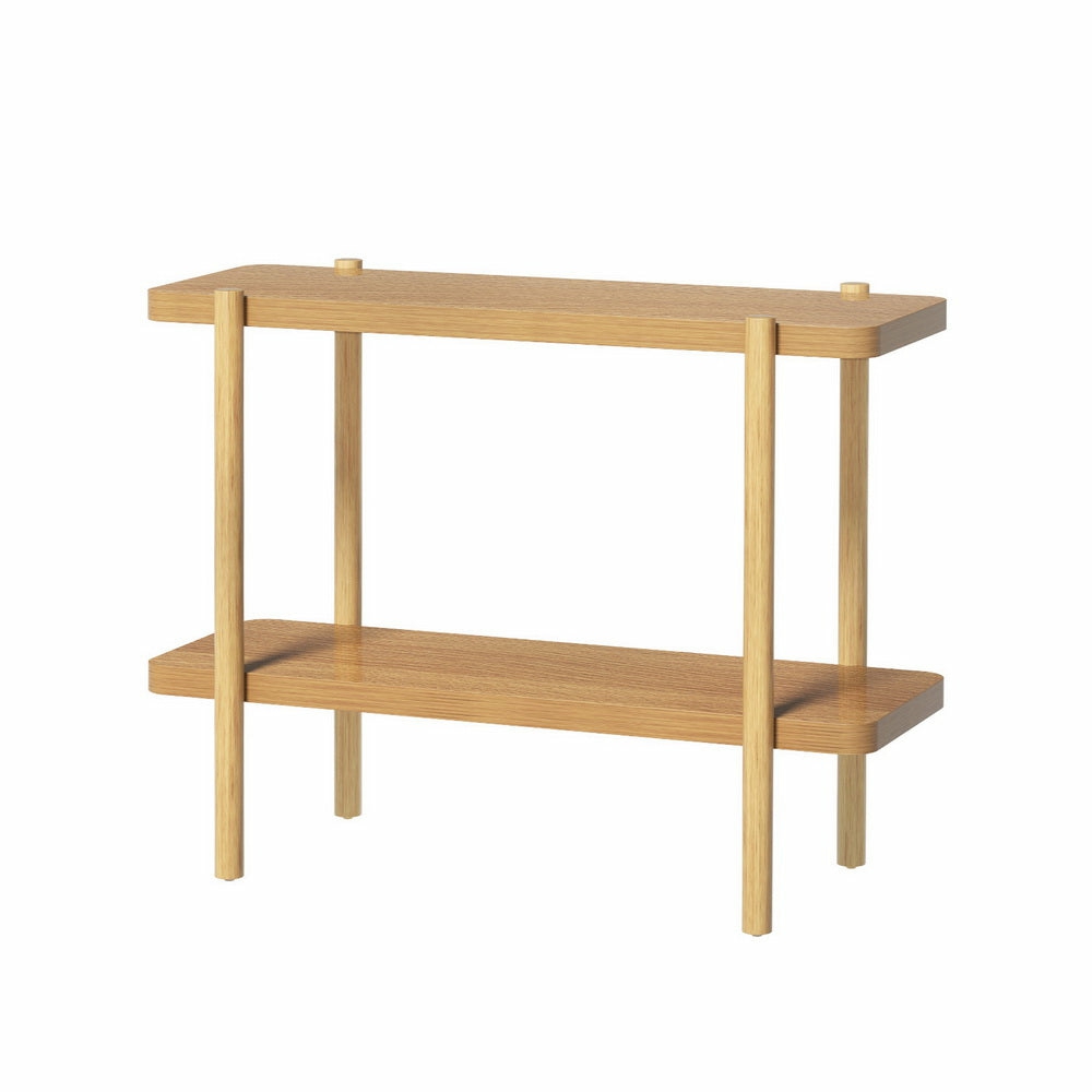 Stylish 2-Tier Wood Grain Console Table Furniture