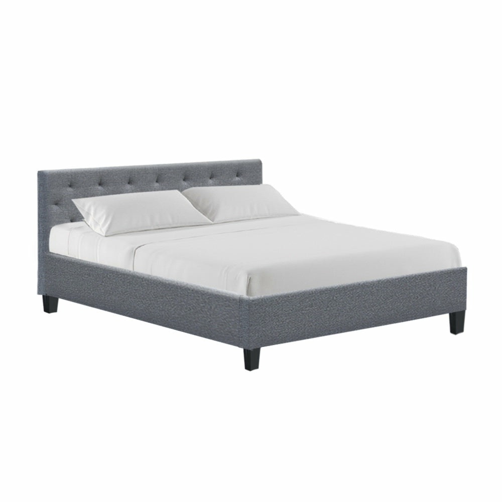 Upholstered Queen Bed Frame W/ Metal Legs & Foam Bed Frames