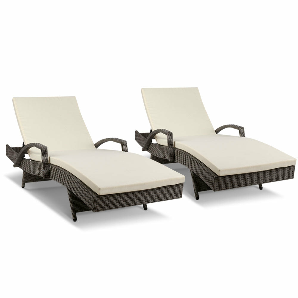 Uv-Resistant Adjustable Sun Lounge Set Garden Accessories