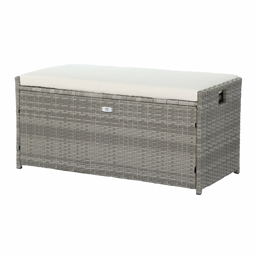 Uv-Resistant Wicker Outdoor Storage Bench Outdoor Furniture