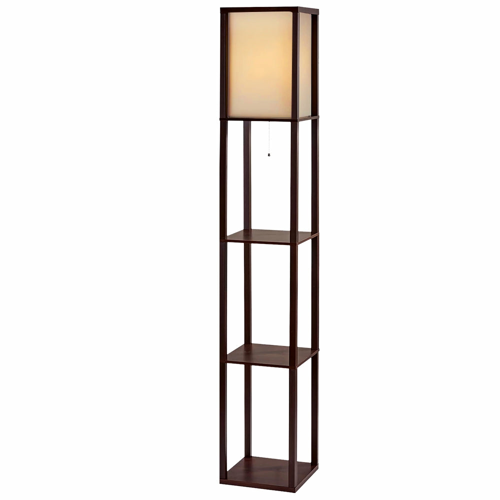 Vintage 3-Tier Shelf Floor Lamp With Pull-String Switch Floor Lamps