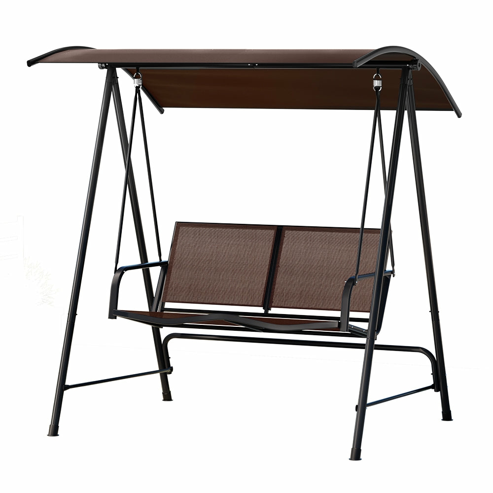 Water-Resistant 2 Seater Swing Chair With Canopy Outdoor Furniture