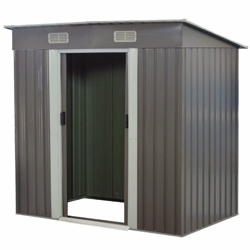 Weather-Resistant 4X8 Garden Shed With Slide Doors & Vents Garden Sheds