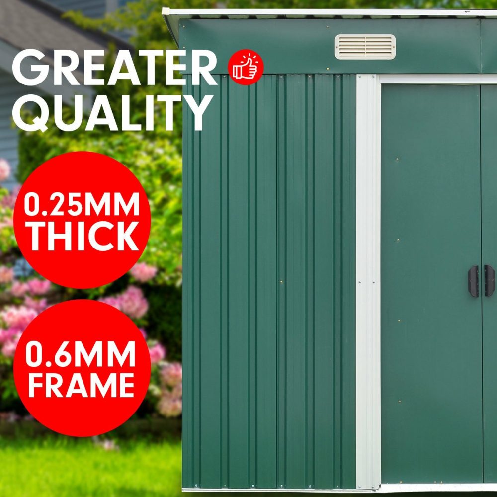 Weather-Resistant Metal Garden Shed With Ventilation Garden Sheds