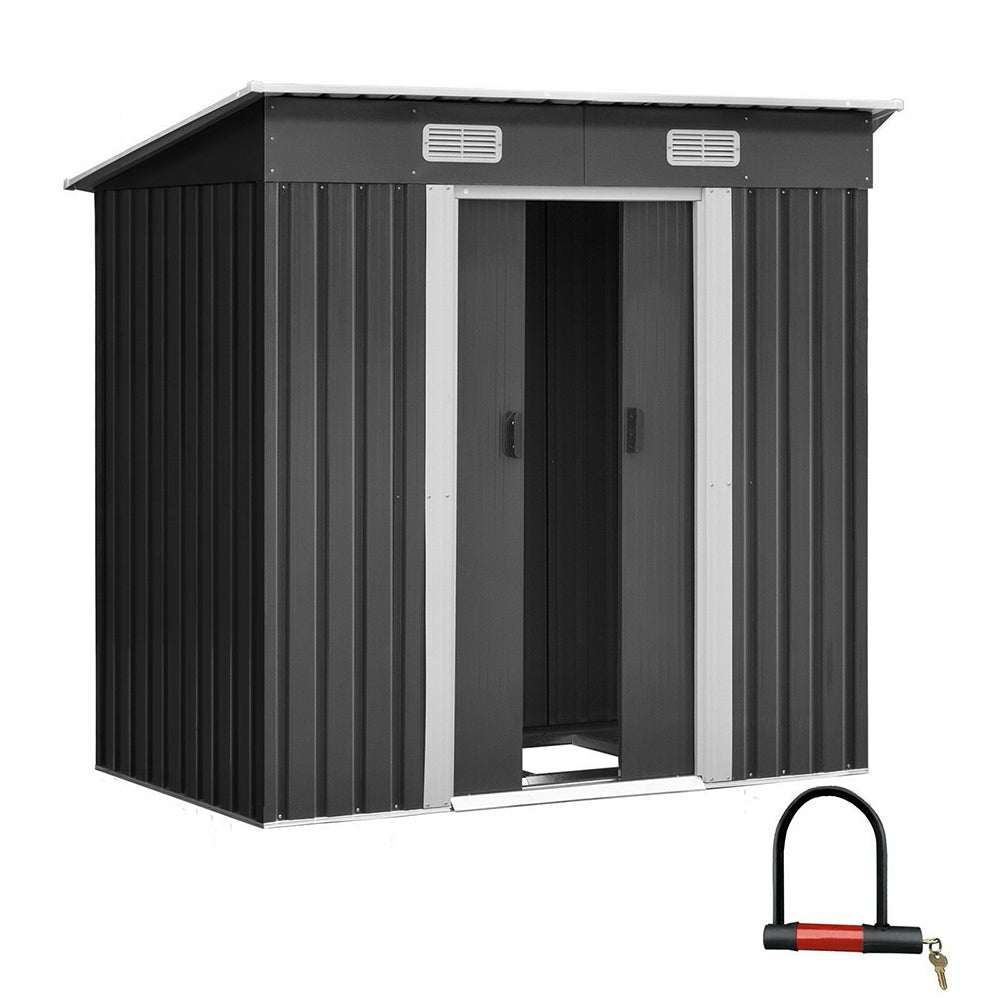 Weatherproof Metal Garden Shed W/Sliding Doors Garden Sheds