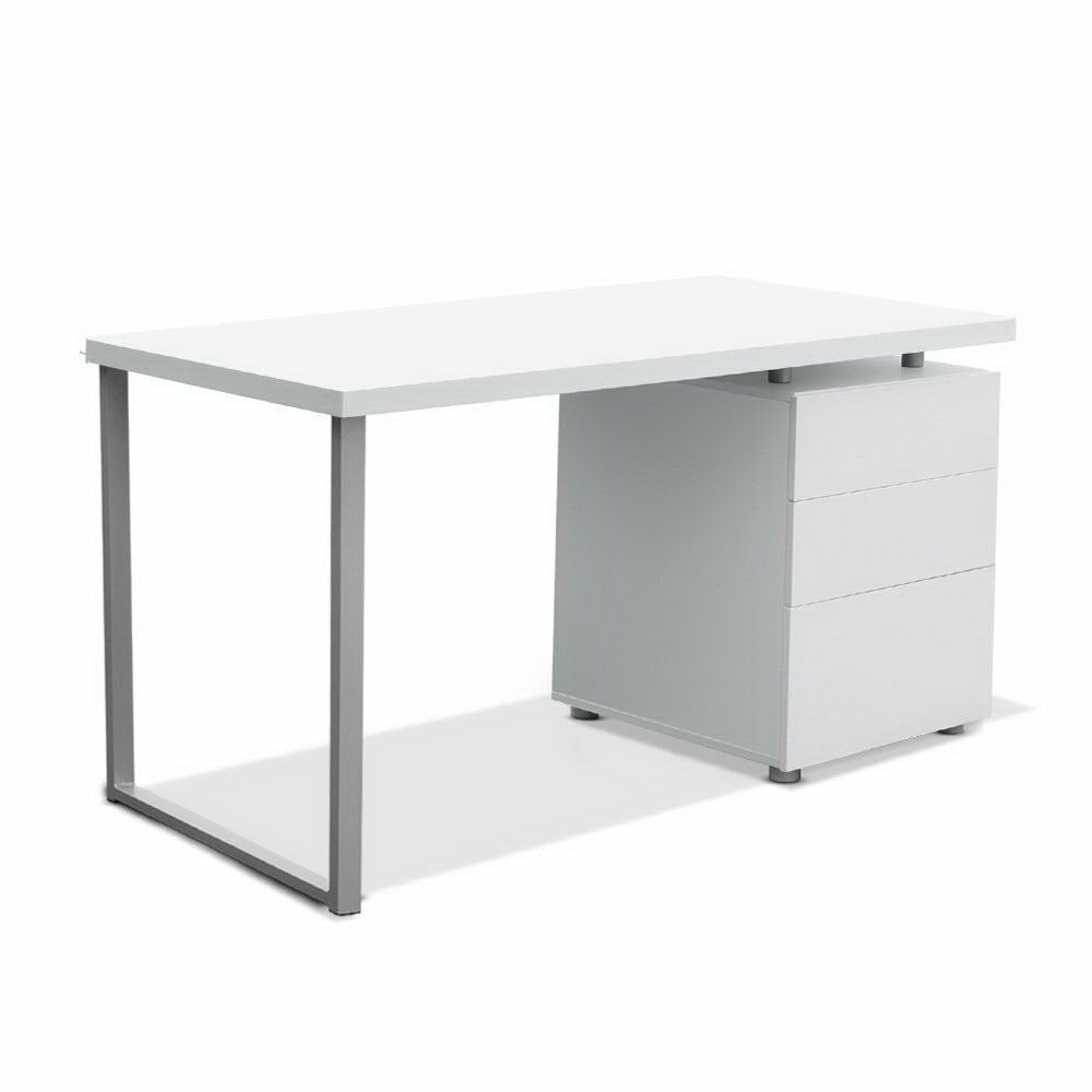 White Computer Desk With 3 Drawers Computer Desks