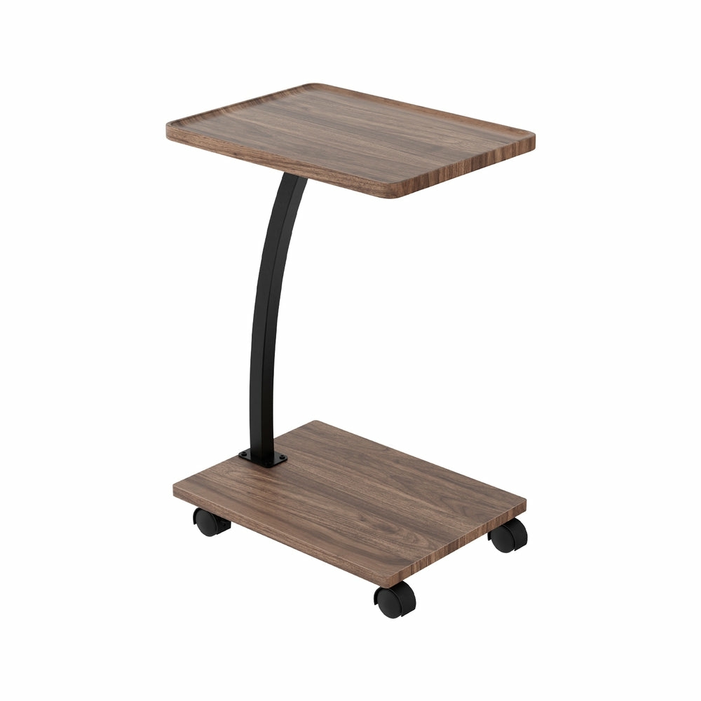 C-Shaped Mobile Coffee Table With Wheels Coffee Tables