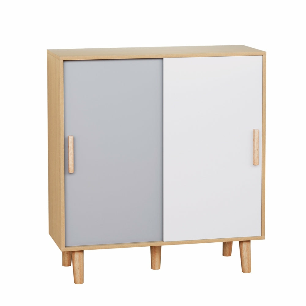 Durable 30-Pair Sliding Doors Shoe Cabinet Mdf Melamine Furniture