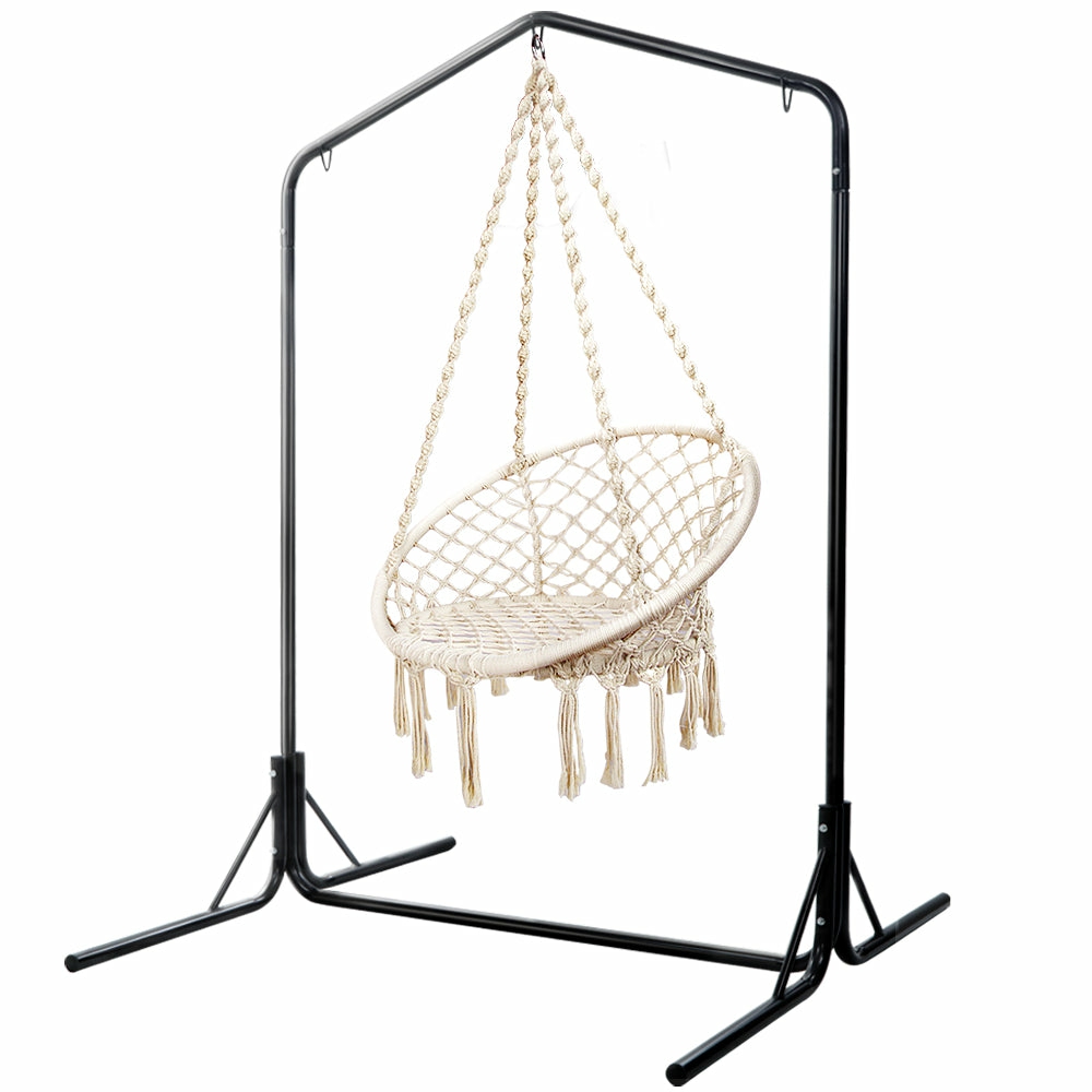 Durable Cotton Hammock Chair With Stand Garden Accessories