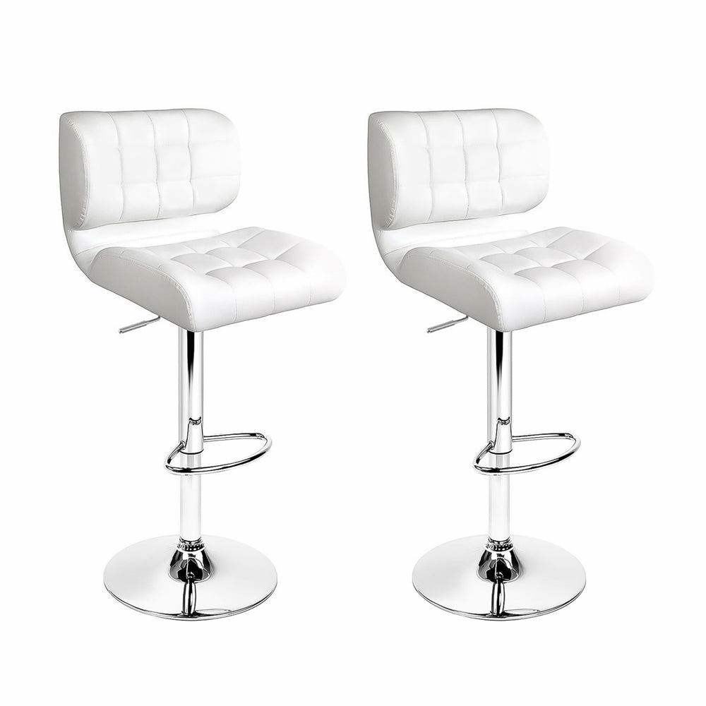 Pu Leather Padded Gas Lift Bar Stools Set Of 2 Bar Stools & Chairs