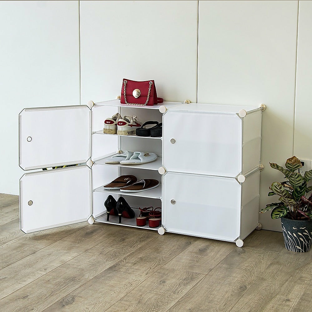 Modular White Diy Shoe Cabinet Rack Storage Organizer Stand Furniture