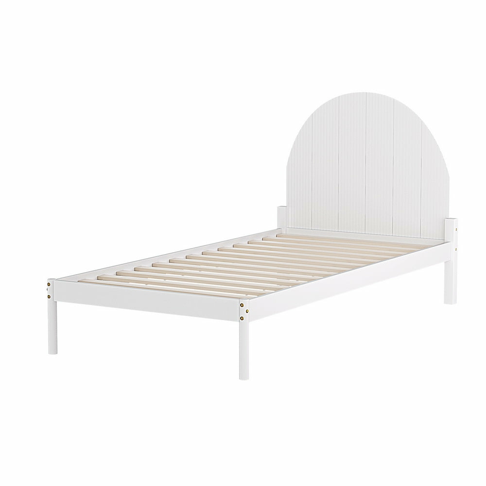 Solid Pinewood Single Bed Frame Slats White Bed Frames