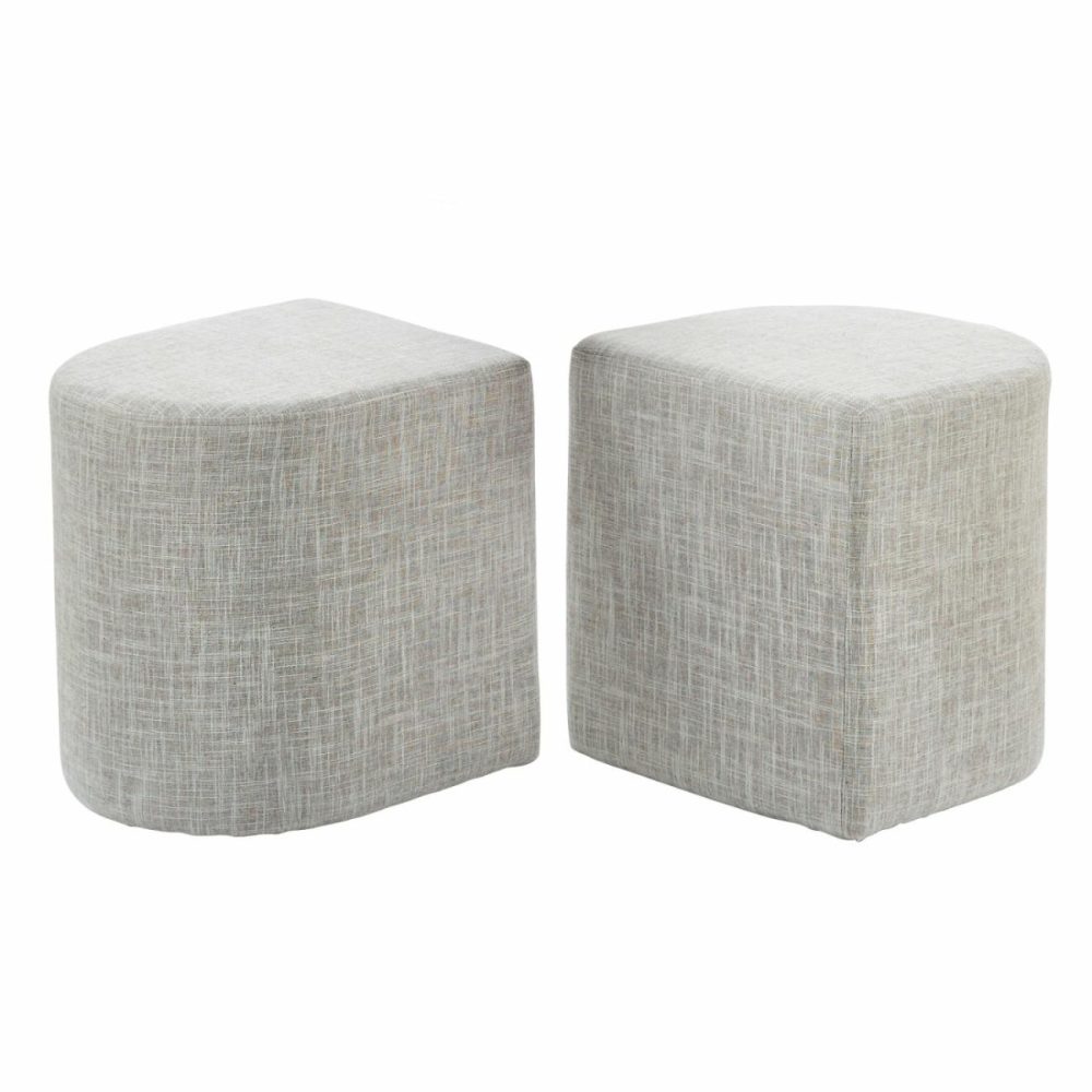 Linen Fabric Ottoman Stools Bedroom