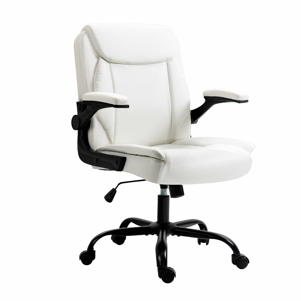 White Mid-Back Executive Office Chair Executive Chairs